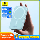 Baseus 20W Magnetic Wireless Charging 6000mAh Power Bank, 14.7mm Non-slip Silicone Casing, Fast Charging For iPhone 8-15 Series