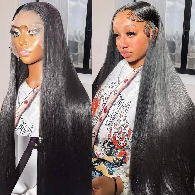 Bling Hair Brazilian Straight 13x4 Transparent Lace Front Human Hair Wigs For Black Women 13x6 Lace Frontal Wig Pre Plucked