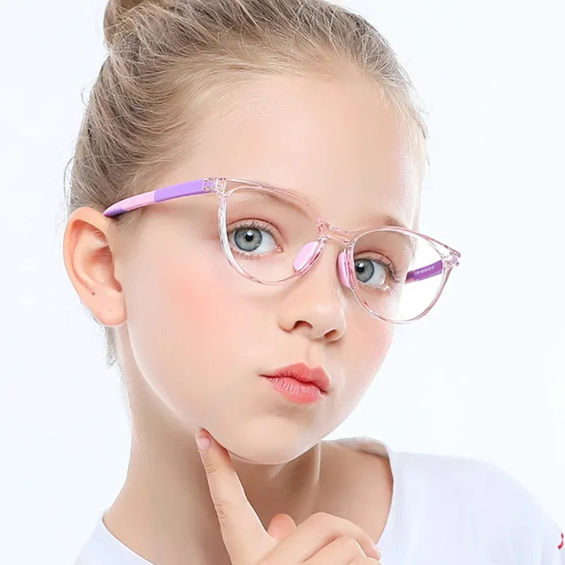 Blue Light Blocking Glasses for Kids Computer Glasses TR90 Frame Clear Lens Girl Boy Video Gaming Children Safety Eyewear