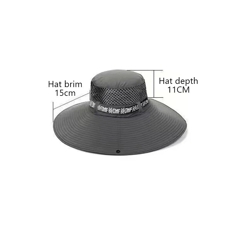 15cm Wide Brim Sun Hat Quick Drying Sunscreen And Shading Agricultural Work Hat Adjustable Protect Neck