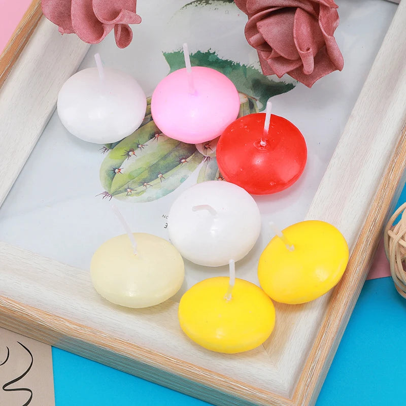 16Pcs Unscented Discs Candles Floating For Pool Party Wedding Home Bathtub Decor Supplies Romantic Confession Candlelight Dinner