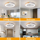 Bedroom ceiling fan light, intelligent voice invisible ceiling fan light, dining room home use Nordic macaron electric fan penda