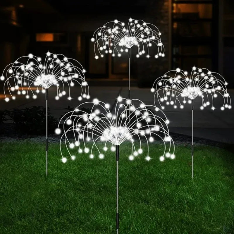 Solar Firework Lights Outdoor IP65 Waterproof Solar 8 Lighting Modes Fairy String Light Christmas Lighting Garden Decoration