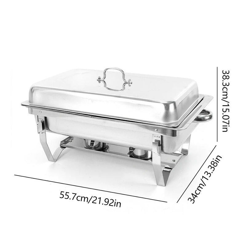 7.5L 2 Pans Buffet Stainless Steel Folding Stove Double Grid Dining Stove Food Heater Plate Self-Service  Tableware