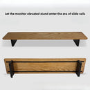 H20 North American Black Walnut Laptop Stand Modular Sliding Monitor Riser Ergonomic Desk Organizer for Computer & Notebook Base