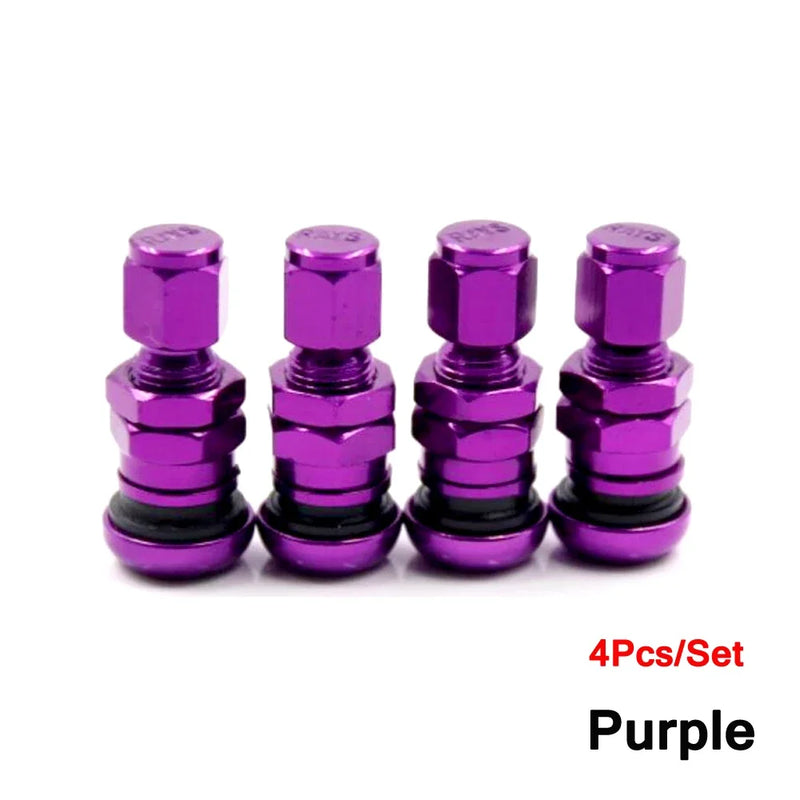 TQQTQQ 4Pcs/Set Car Truck Motorcycle Valve Short Stems Metal Bolt Tire Valve Stem Kit with Dust Cap Car Accessories