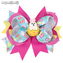 ncmama 4.5" Easter Day Hair Clips for Girls Kids Handmade Swallowtail Stack Rabbit Hair Bows Hairpins Fashion Hair Accessories