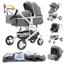 Luxury Baby Stroller 3 in 1 Portable Travel Baby Carriage Fold Pram High Landscape Aluminum Frame Newborn Infant Stroller