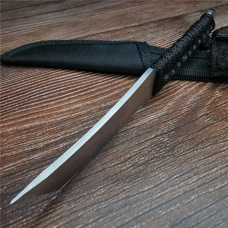 EDC Stainless Steel Outdoor Pocket Knife With Scabbard Sharp Camping Cutting Knife For Hiking Self Defense Survival Knife