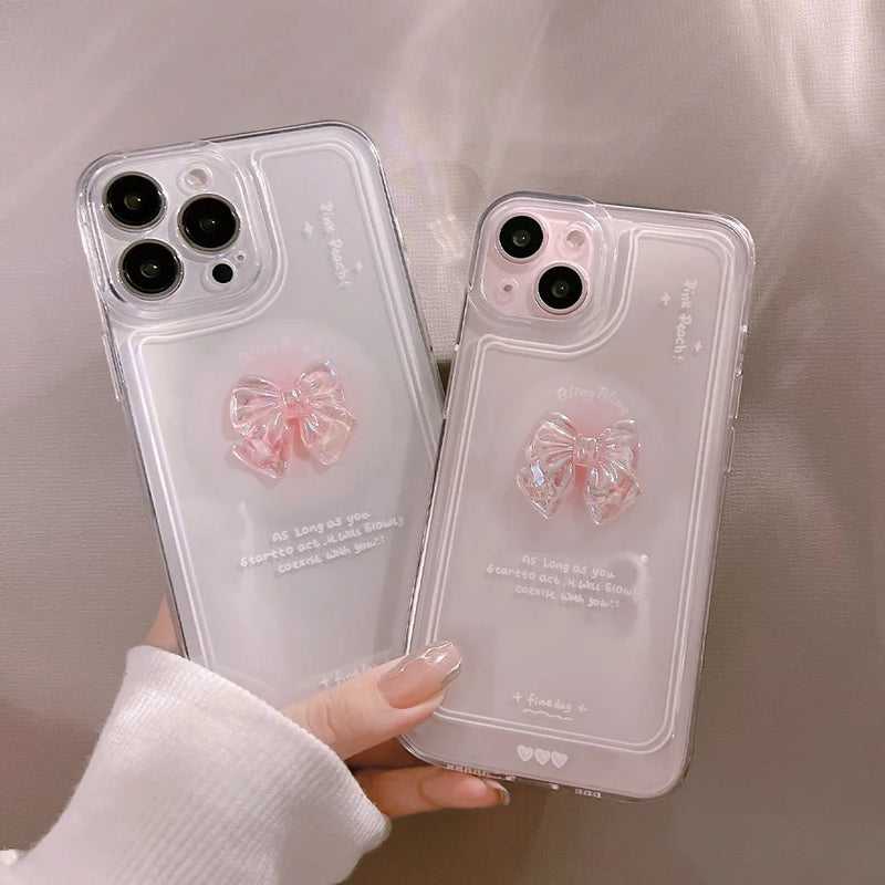3D Butterfly Heart Transparent Phone Case for Iphone 15 14 13 12 11 Pro XS Max 14 15 Plus 13 12 Mini XR X 7 8 SE 2020 Back Cover