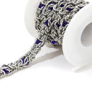 1 Meter 10mm Width Stainless Steel Chunky Knot Silicone Beads Chains for DIY Hip Hop Necklaces Jewelry Making Findings  Supplies