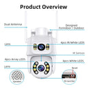 8MP 4K WIFI IP Camera PTZ Dual Lens with Dual Screen Ai Human Detect Night Vision Outdoor Wifi Surveillance Camera ICsee