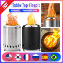 Mini Tabletop Firepit Smokeless Tabletop Fire Pit Stainless Steel Indoor Outdoor Table Top Firepit for Camping Outdoor Patio