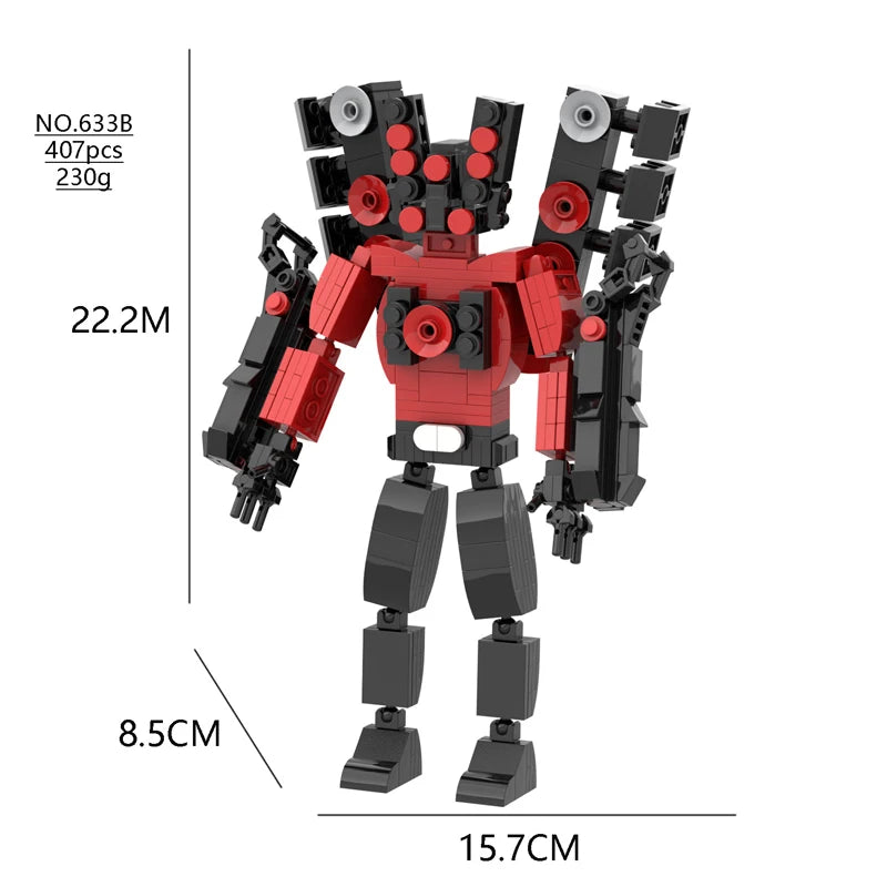 All Moc New Skibidi Toilet The Audio and Camera Titan Man Building Blocks Toys DIY Bricks Toy For Kid Birthday Christmas Gift