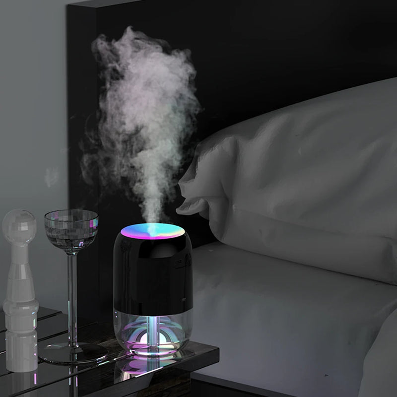 Mini Nightlight Colorful Atmosphere Aromatherapy Machine USB Humidifier Bedroom Humidifier 300ml Air Purifier