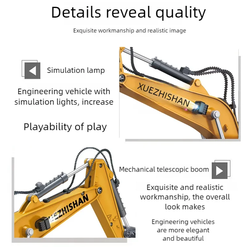 RC Car Children Toys Remote Control Alloy Car Toys For Boys Radio Control Excavator Dump Truck Bulldozer Electric Car Kids Gifts