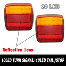 2Pcs 12V 26 LED Tail Light Super Bright 26 LED Stop Tail Lights IP65 Waterproof Car Number Plate Light for Trailer Truck RV Boat