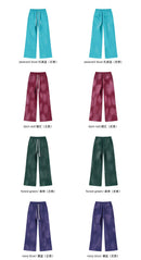 2025 Winter New Fleece Sweatpants Men Splashing Ink Spray Dyeing Wash Distressed Wide Joggers Grinding Edges Baggy Plush Pants