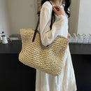 Straw Woven Tote Bags Casual Large Luxury Design Capacity Handbag Beach Shoulder Simple Women's Bag Shopping Summer bolsos