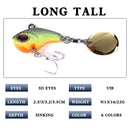 1Pcs 9g 16g 21g Metal VIB Spinner Vibration Fishing Bait With Tail Rotating Spoon Lures Sinking Swimbait Crankbaits Pesca Tackle