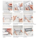 ABS Material Wall Mounted Kitchen Cling Film Dispenser with Cutter, Cling Film Aluminum Foil Roll Holder Paper Towel Holder Grey