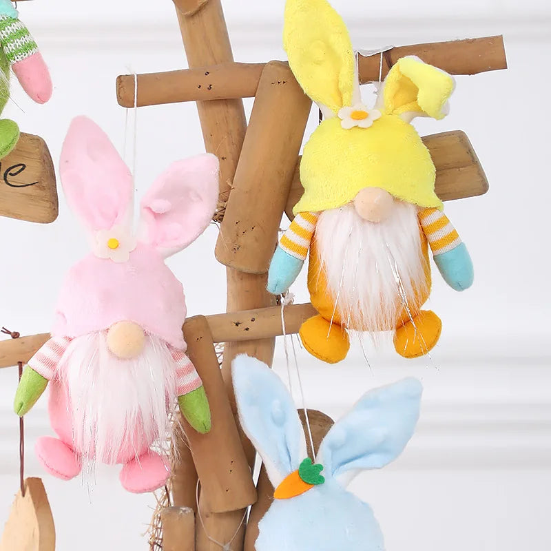 Easter Standing Bunny Gnome Faceless doll Easter Desktop Decoration Rabbit Plush Dwarf toy Home Ornament happy easter party gift