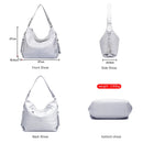 Zency Leather handbags Genuine For Women Fashion Tassel Hobo Bag Crossbody Plain Color Real Cowhide Leather Large Shopper Bag