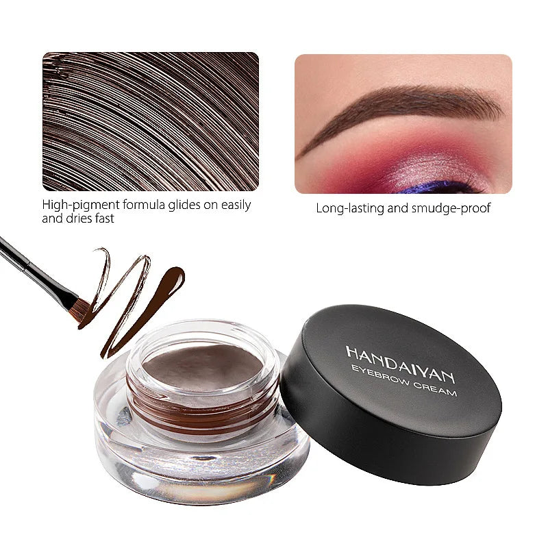 12-color waterproof not easy to fade dizzy waterproof color-dyed eyebrow cream eyebrow powder eyebrow pencil with brush