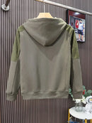 Loose Men's Hooded Sweatshirt Solid Black No Brand Cheap Simple Warm Male Hoodie Funny Overfit Sweat Shirt Tops High Quality Emo