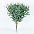 Künstlicher Weidenstrauß, gefälschte grüne Blätter für Hochzeit, Zuhause, Tisch, Vase, Dekoration, Dschungelparty, DIY, Pflanzenkranz