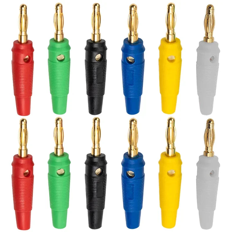 20pcs 4mm Banana Plugs Musical Speaker Cable Wire Pin Banana Plug Connectors Pure Copper Gold Plated