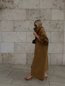 Lady Oversized Long Trench Women Coat Stand Collar Single Breasted Loose Wide Sleeve Casual Coats New Autumn Winter Chic Jackets