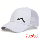 Unisex Mountain Range Embroidery Baseball Net Caps Spring and Summer Outdoor Adjustable Casual Hats Sunscreen Hat