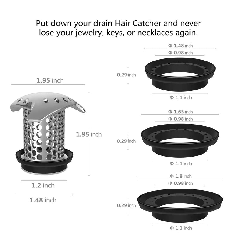 Bath Tub Stainless Steel Drain Protector Bathroom Accessories Hair Stopper Durable Silicone Strainer Bathtub Sink Drain Hair Cat