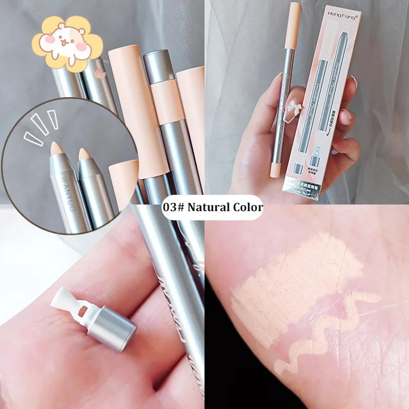 Concealer Pencil Waxy Contour Brighten Silkworm Moisturizing Cover Acne Marks Concealer Stick Natural Matte Finish Face Make Up