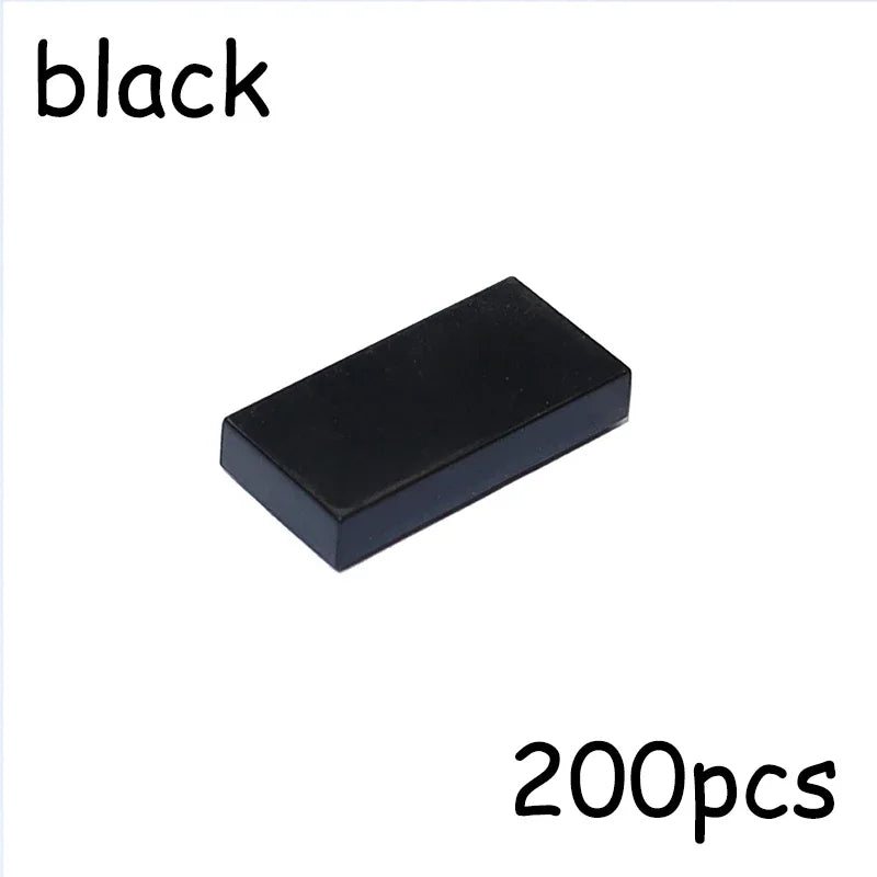 200PCS MOC Assemble Particles 3069 30070 1x2 Bricks Flat Tile Smooth 1*2 Building Blocks DIY Educational Creative Toy for Kids