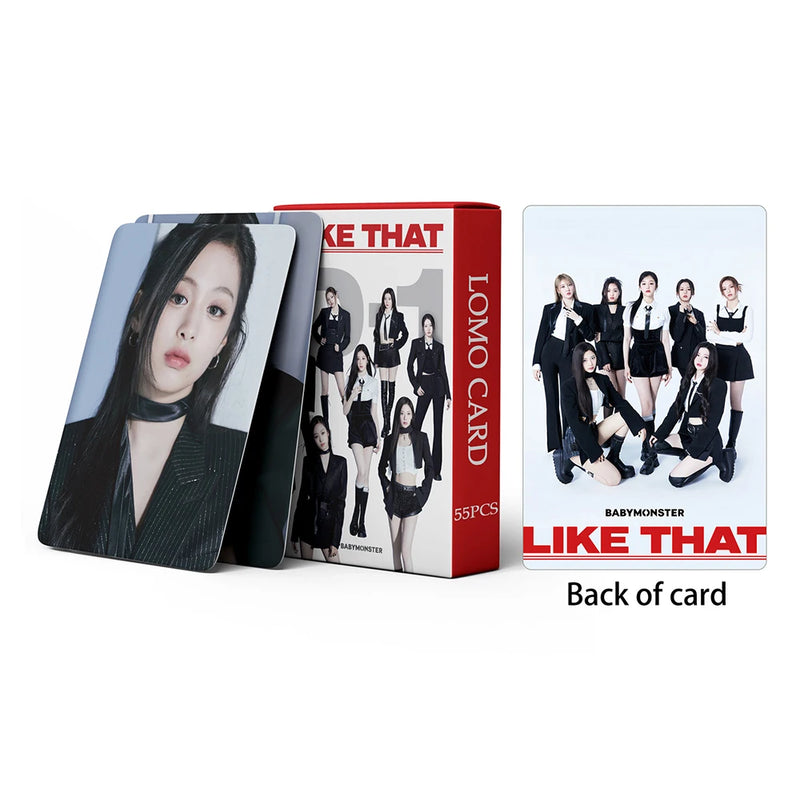 55Pcs/Set BABY MONSTER New Album BATTER UP Lomo Cards HARAM HD Photocards Girls Photo Card For Collection Fans Gift