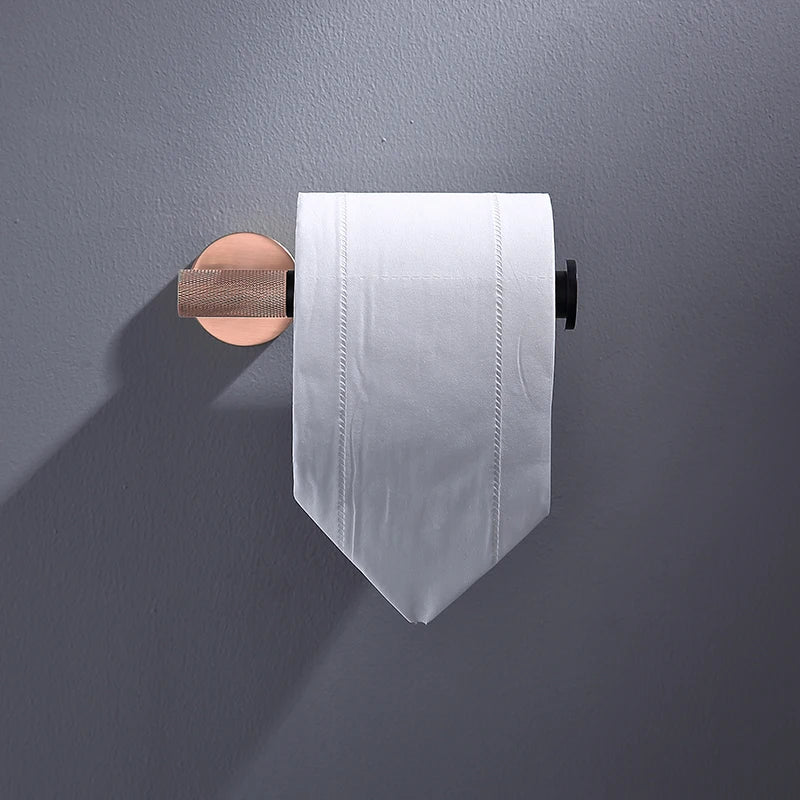 Rose Gold Black Coat Bath Towel Hook Paper Holder Towel Holder Toilet Brush Holder Bathroom Bathroom Hardware Accessories