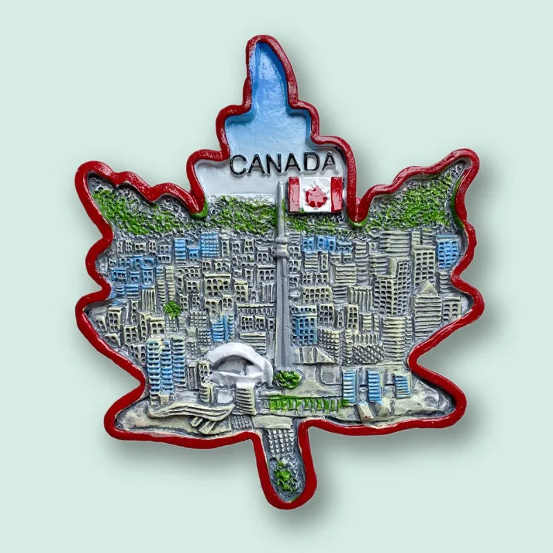 Canada  1Pcs Hot Sale New Maple Leaf Of Toronto 3D Fridge Magnets Travel Souvenir Refrigerator Magnetic Stickers Collection