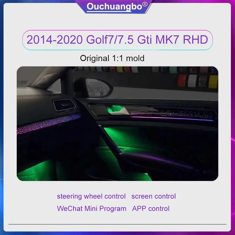 Ouchuangbo LED Ambient Light For VW Golf 7 gti 7.5 MK7 2014-2020 Atmosphere environtal mood ambilight Lighting lumiere Backlight