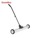 SucceBuy Rolling Magnetic Sweeper with Wheels Push-Type Magnetic Pick Up Sweeper Large Magnet Pickup Lawn Telescoping Sweeper