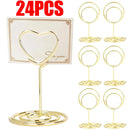 24/1PCS Metal Place Card Holders Photo Clip Stands Wedding Table Number Name Sign Stand Birthday Party Home Decoration Supplies