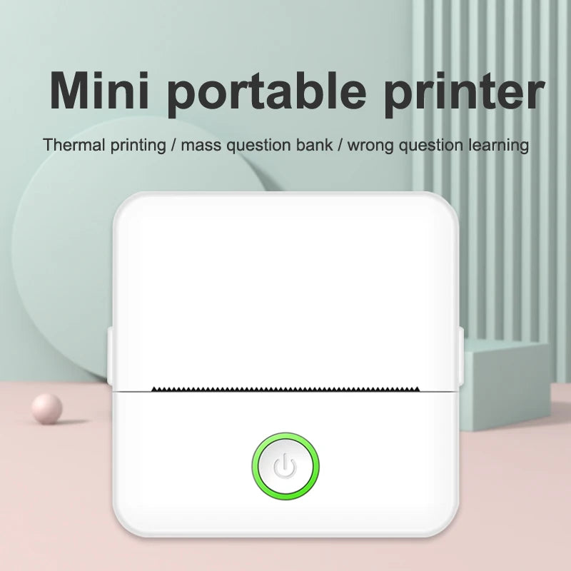 Mini Sticker Printer, Inkless Thermal Printer with Rolls Thermal Papers Mini Portable Printer for DIY Memo Pictures Notes List