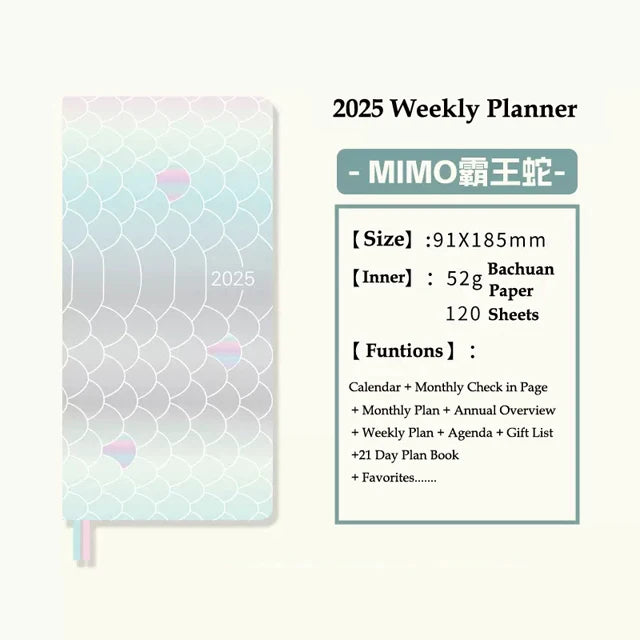 Kinbor 2025 Weekly Planner Week Daily Agenda Journal Notebook Hard Cover Calendar Monthly Schedule To Do List Time Organizer