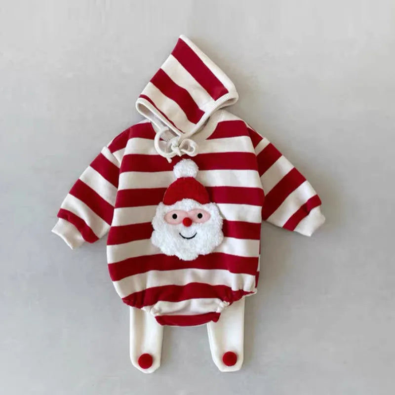 Christmas Childrens Clothing 2024 Baby Set Autumn and Winter New Korean Baby Jumpsuit Cute Childrens Clothing