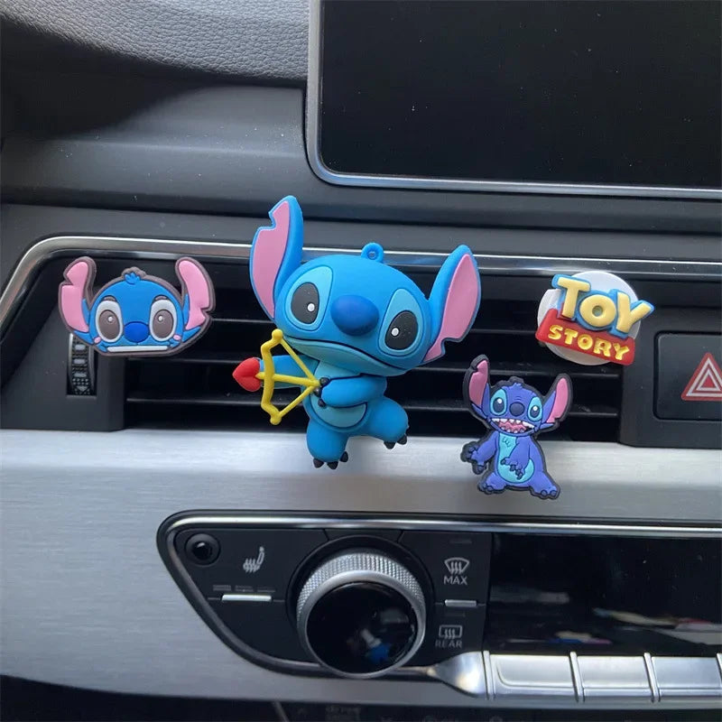 Disney Anime Lilo Stitch Car Air Outlet Vent Perfume Cartoon Stitch Figure Ornaments Auto Air Freshener Decor Accessories Gifts