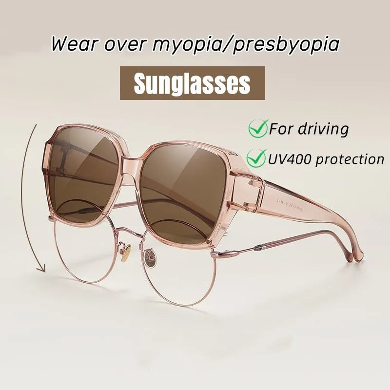 Men Sun Glasses Wear Over Prescription Glasses Square Shades Fit Over Glasses Sunglasses Polarized UV400 Sunglasses for Driving