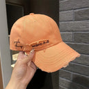Purple Pleated Baseball cap New 2023 Flat Tongue Hat Small Face Wide brim Versatile Sunscreen Baseball cap for Men and Women