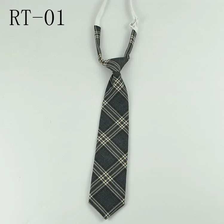 Women Plaid JK Neck Tie Girls Lazy Skinny Slim Cute Necktie Plaid Uniform School Student Neckties Gravatas Cravat Boys Neckwear