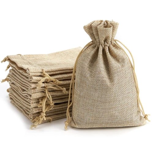 Burlap Gift Bags with Drawstring, Jute Bags, Linen Sacks, Storage Bags for Wedding Favors, Party Jewelry Pouches, 10Pcs